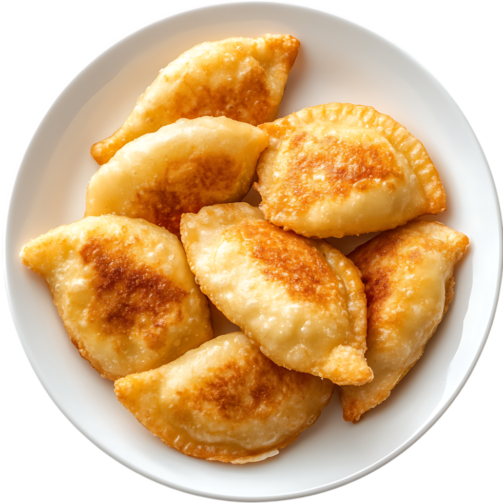 plate of empanadas against transparent surface png