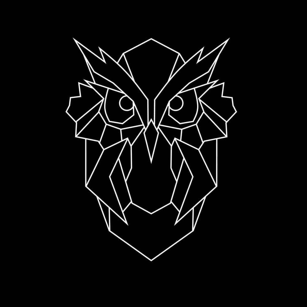 Design line art geometric owl vector