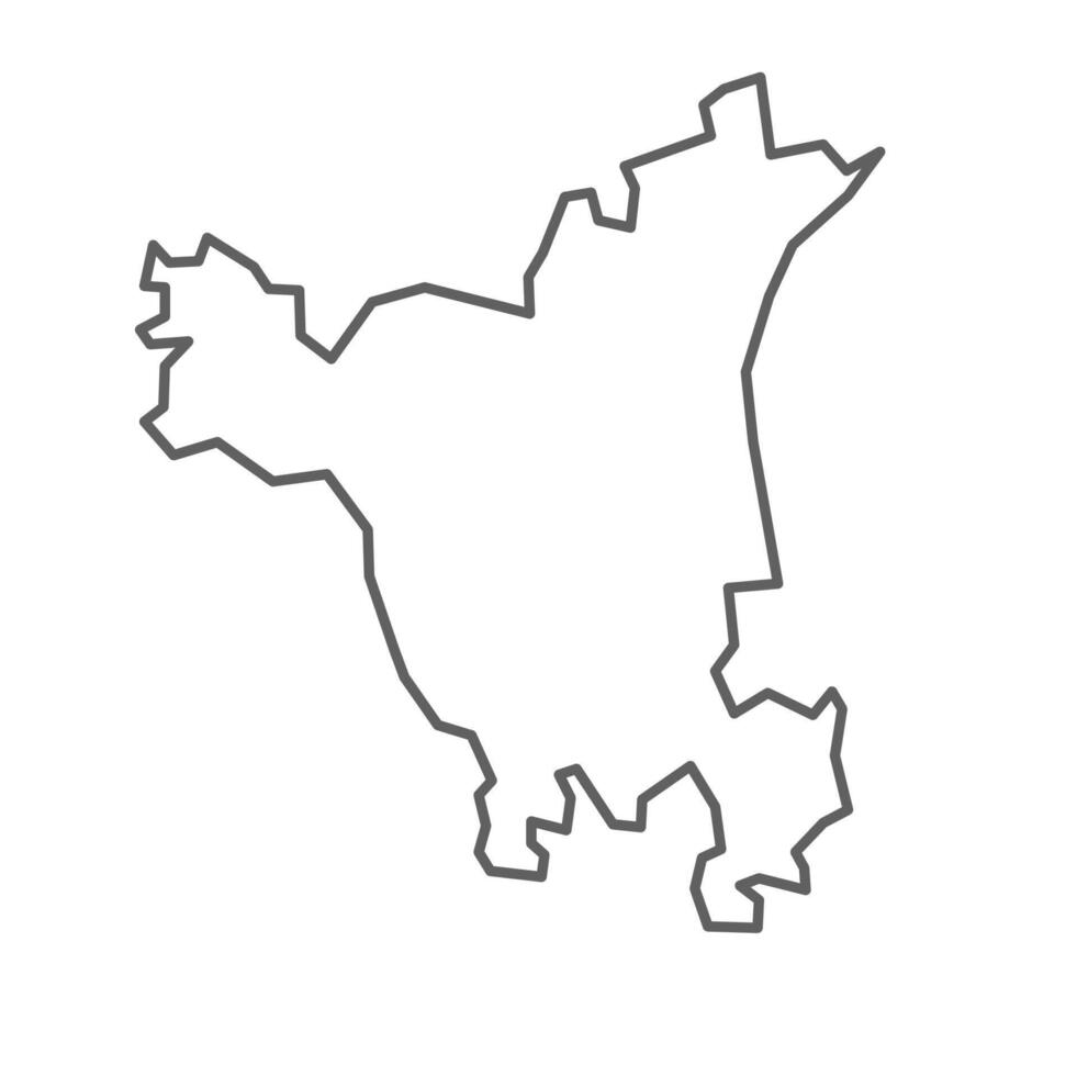 A gray line map of the Haryana State of India. State of India. vector