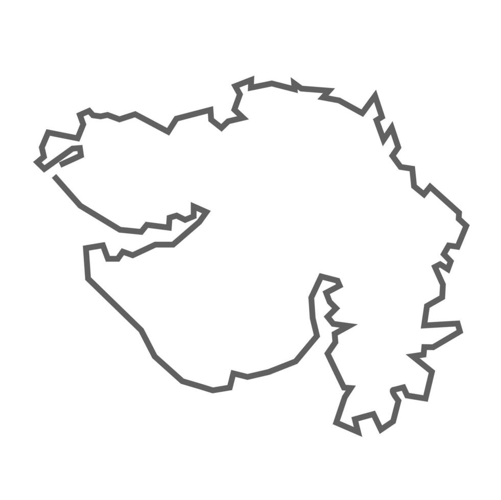 A gray line map of the Gujarat State of India. State of India.GUjarat vector