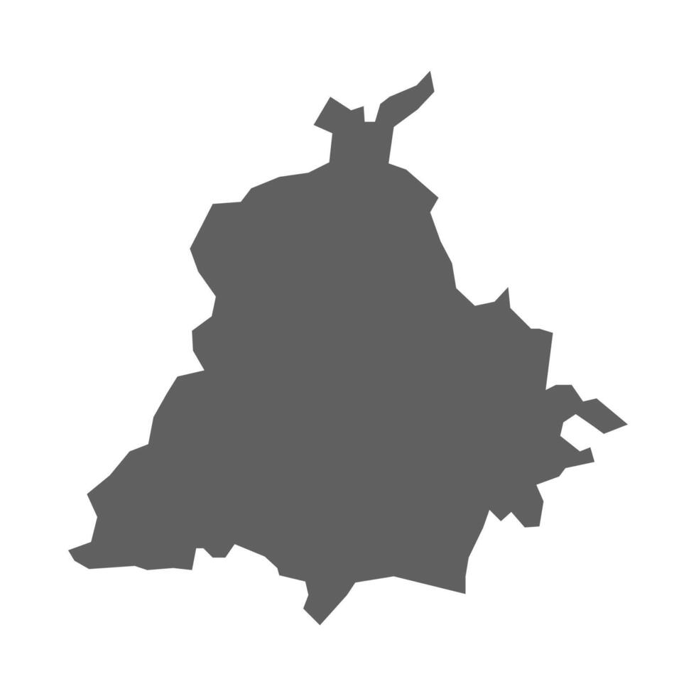 map of the Punjab State of India. vector