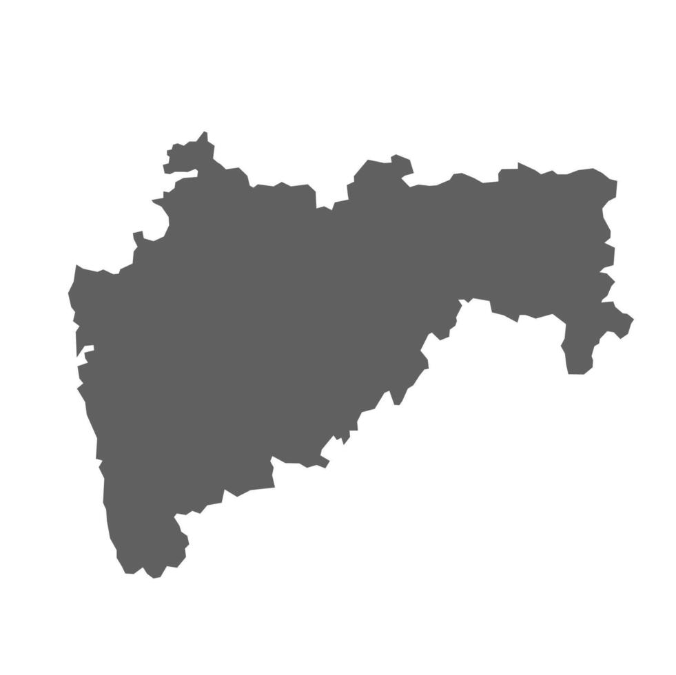 A gray map of the Maharashtra State of India. vector