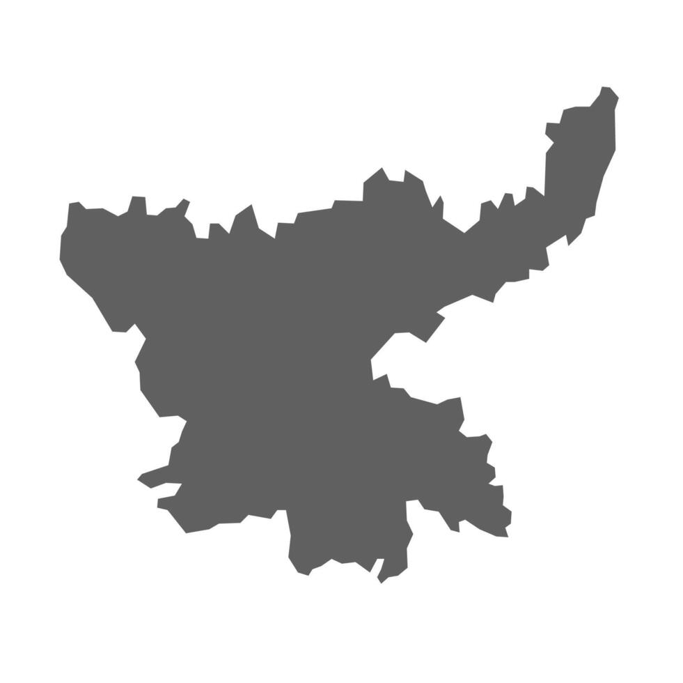 A gray map of the Jharkhand State of India. vector