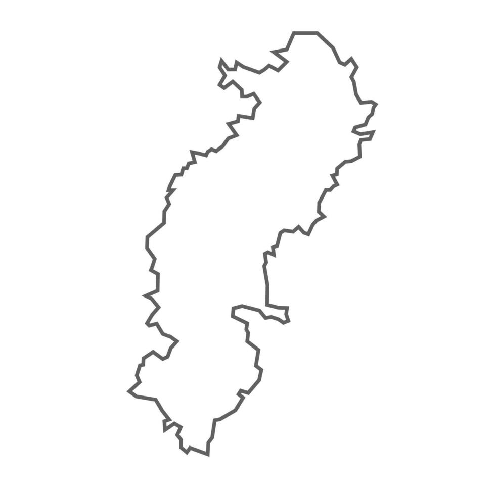 A gray line map of the Chhattisgarh State of India. vector