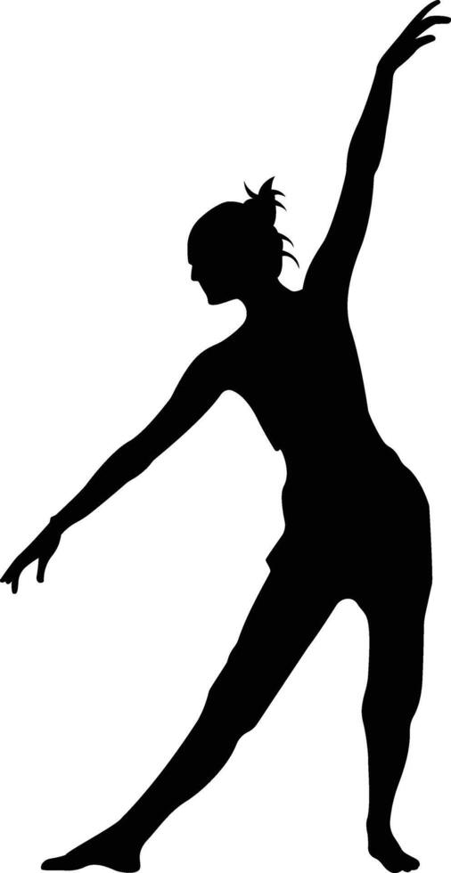 Silhouette of a graceful dancer in a ballet pose vector