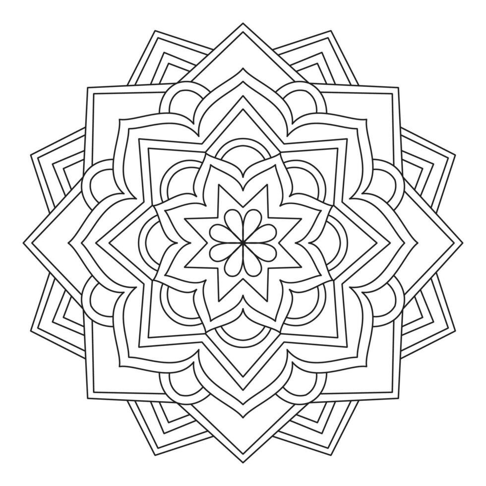 Geometrical simple mandala pattern coloring pages vector