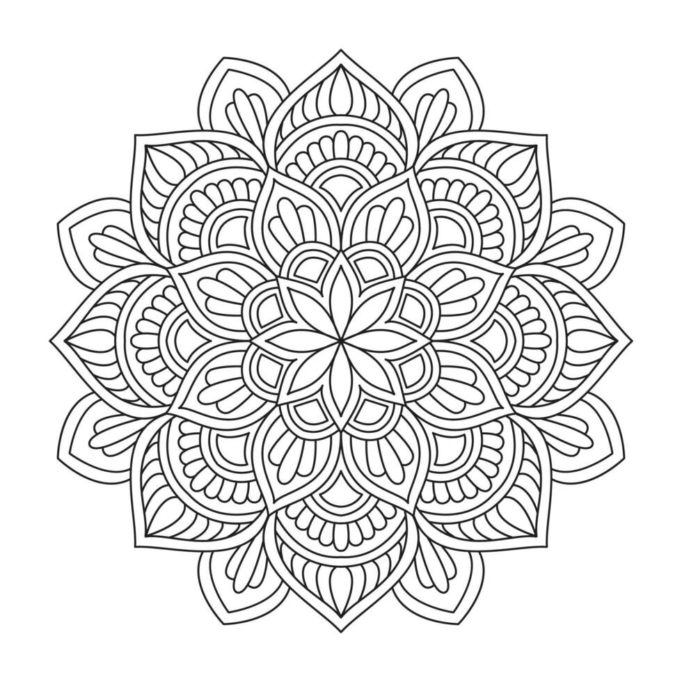 Mandala pattern black and white doodles sketch design for coloring book page vector