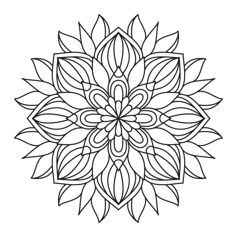 Lotus Adult Drawing Mandala on file vector