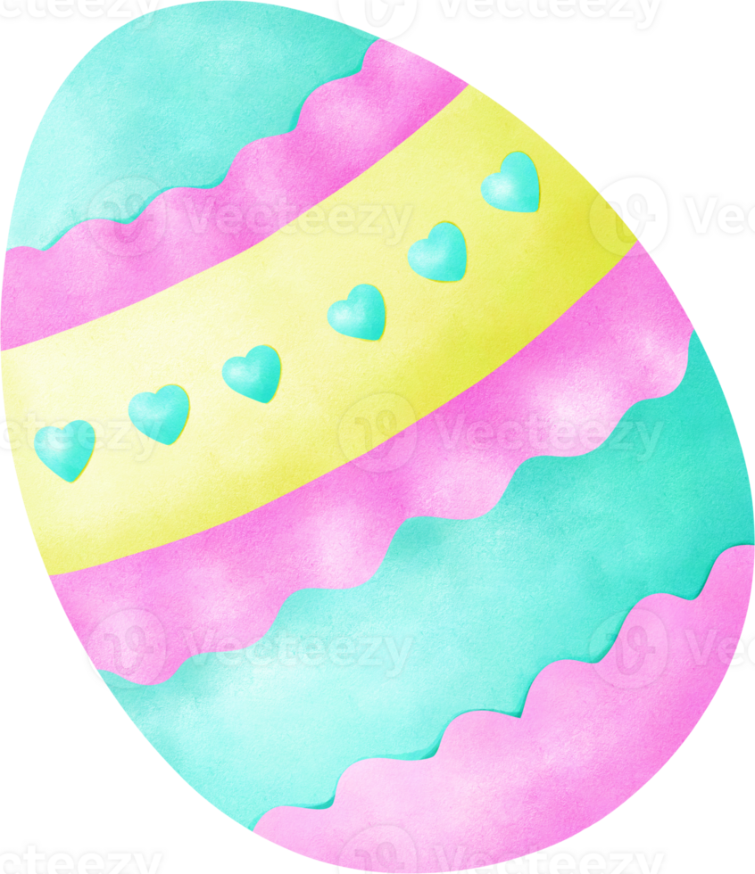 Easter Egg Blue and Pink with Zigzag Cute drawing. png