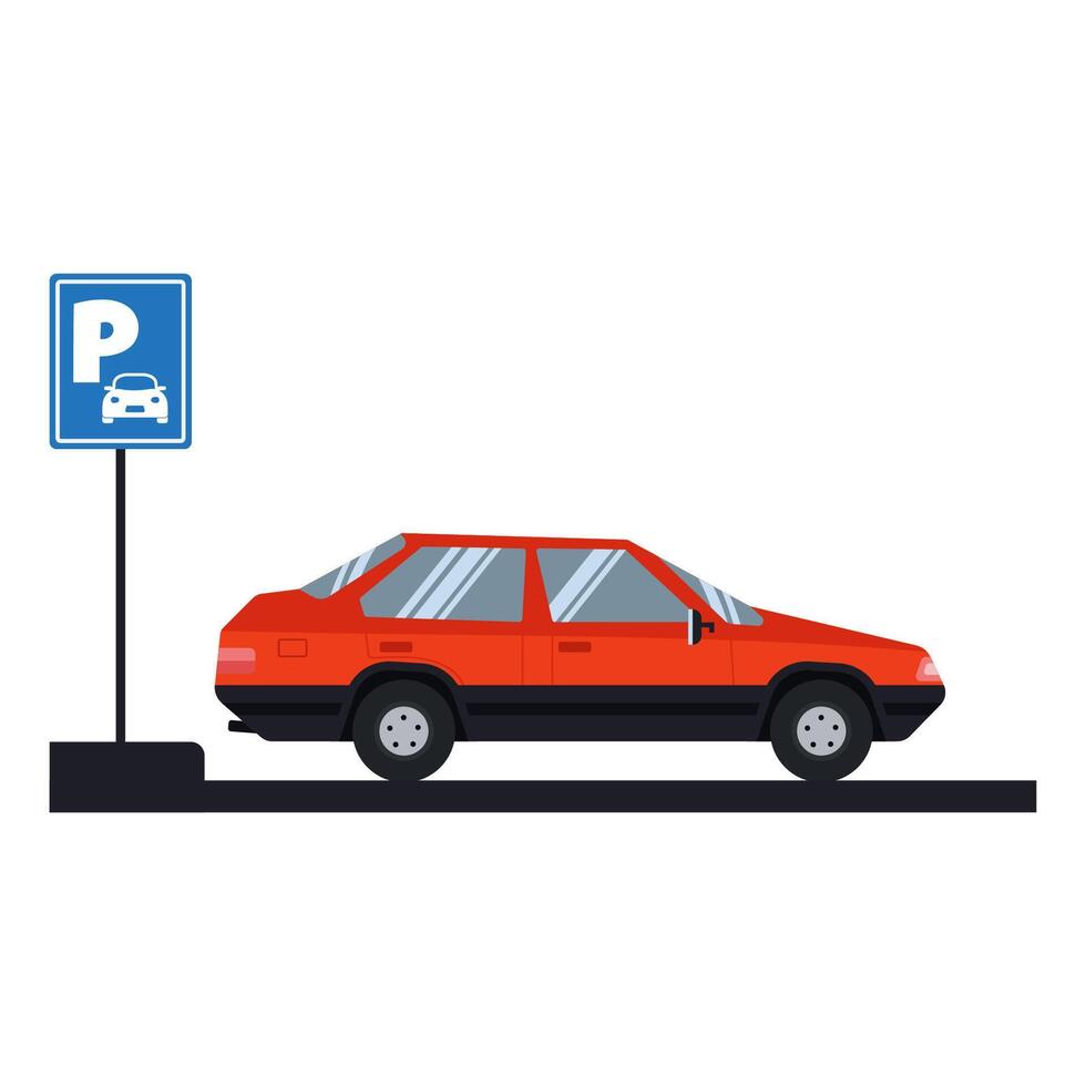 Car parking area sign graphic design illustration vector