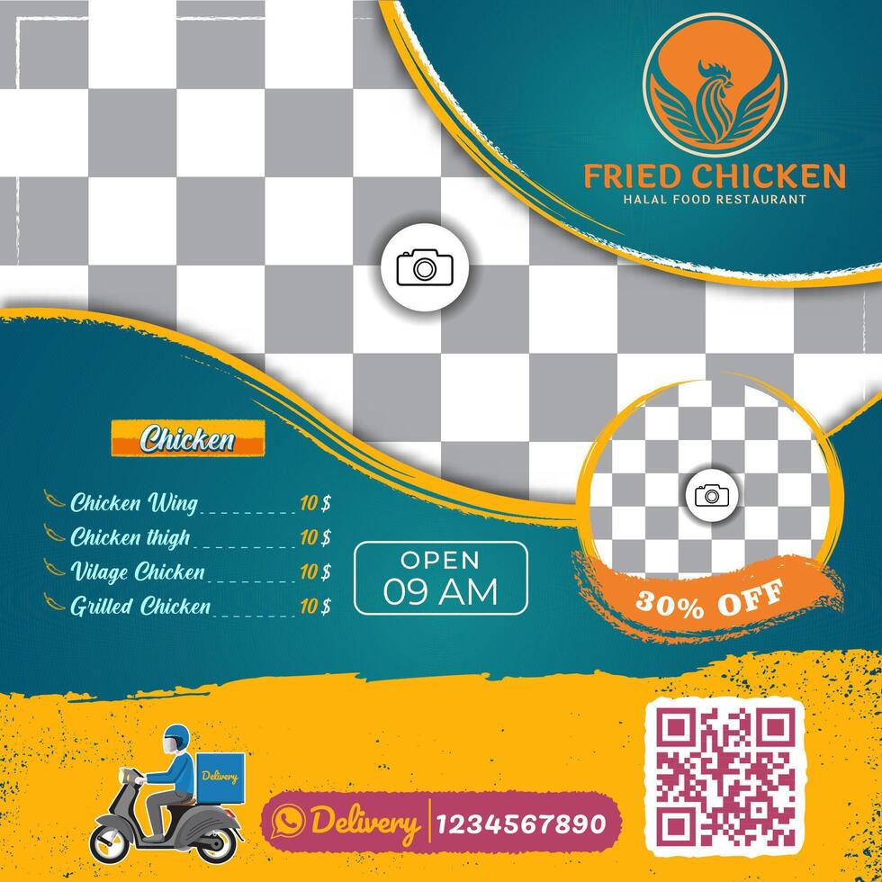 Restaurant Menu for fried chicken restaurants and fast food vector