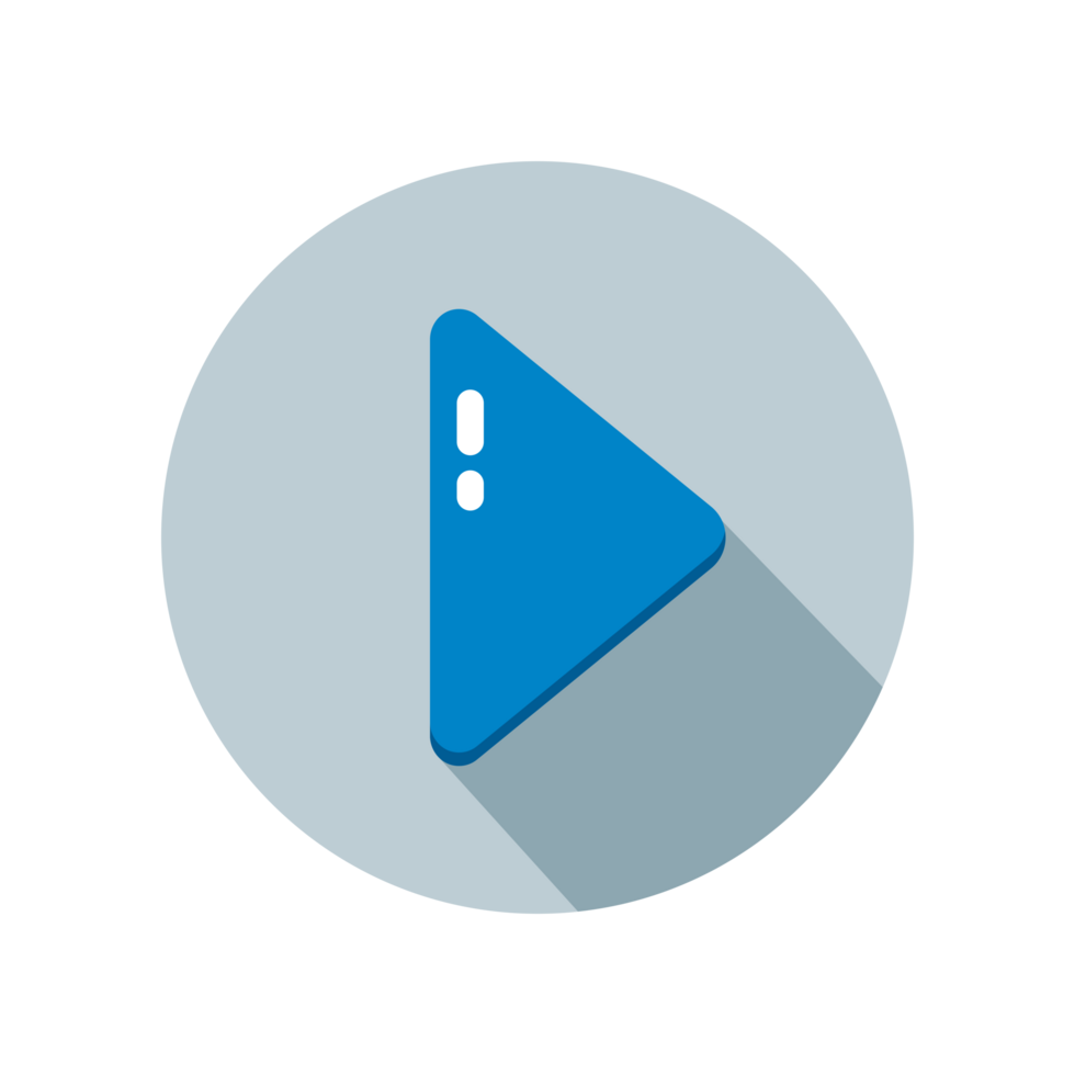 Design Illustration graphic of play button icon with flat style. Suitable for UI, mobile design, web design, etc. Transparent Background. png