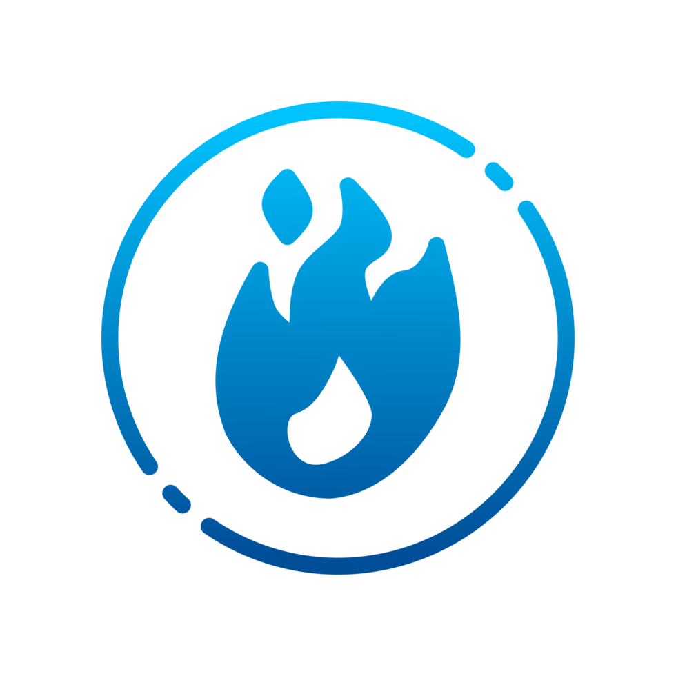 Design Illustration graphic of fire icon with gradient style. Suitable for UI, mobile design, web design, etc. Transparent Background. png