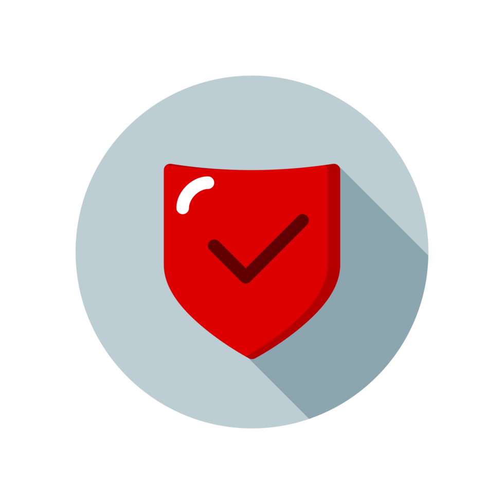 Projeto ilustração gráfico do proteção símbolo ícone com plano estilo. adequado para interface do usuário, Móvel projeto, rede projeto, etc. transparente fundo. png