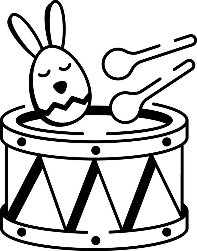 Easter drum icon in hand drawn style vector