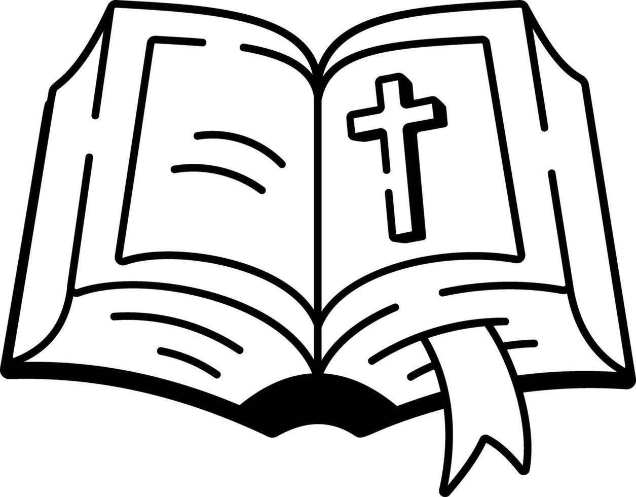 A hand drawn style icon of holy bible vector