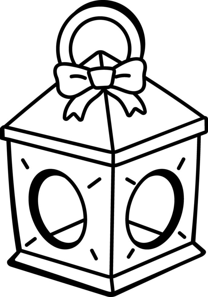 A hand drawn style icon of a decorative lantern vector
