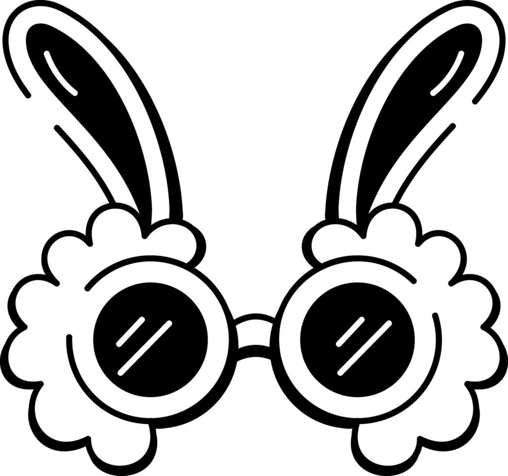 A hand drawn icon of bunny sunglasses vector