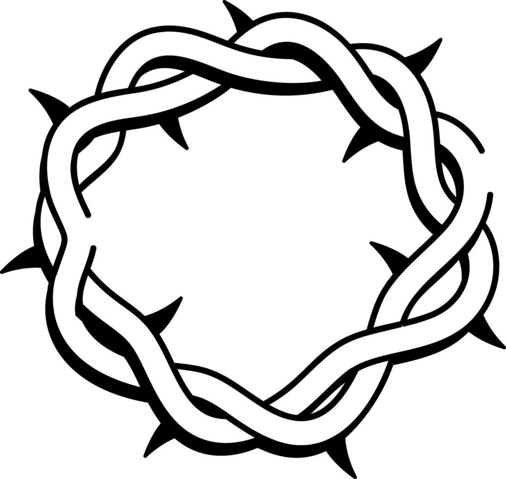 A hand drawn icon of a thorn crown vector