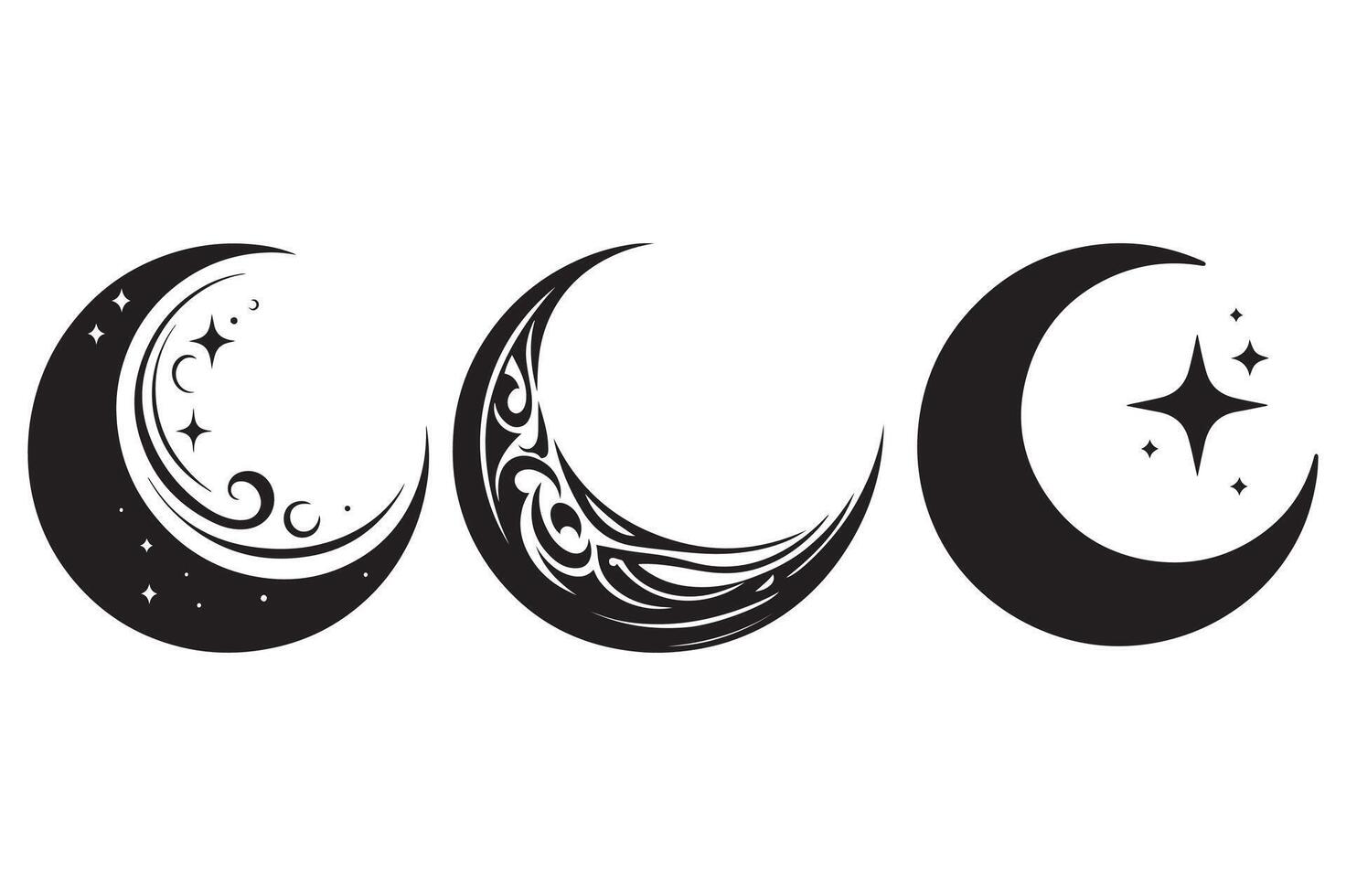 Minimalist Moon Silhouette Illustration vector