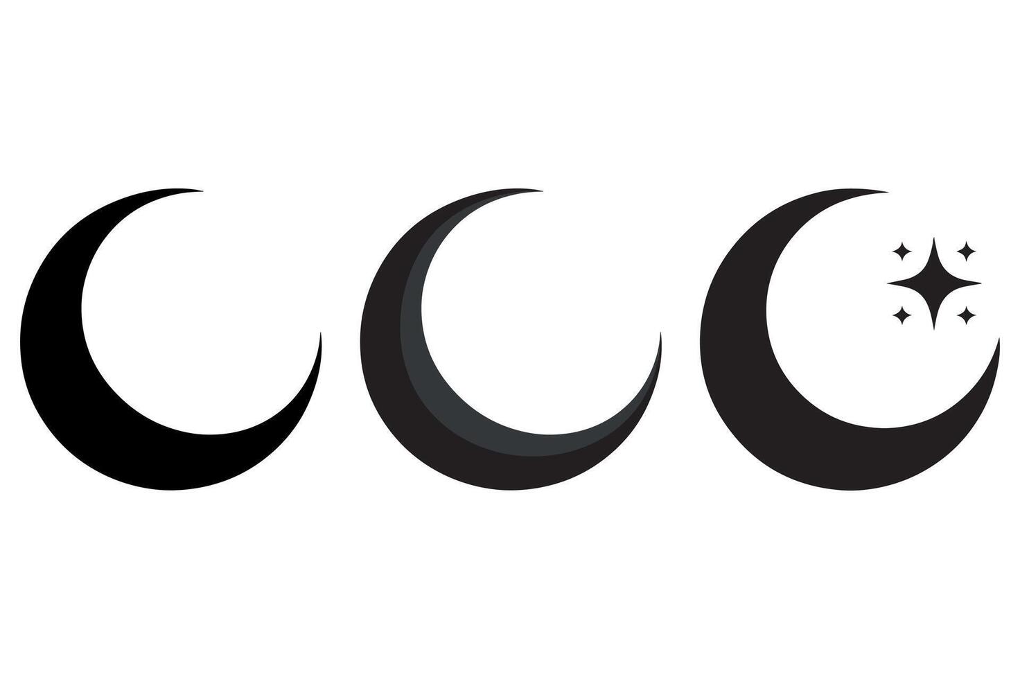 Beautiful Crescent Moon Silhouette Art vector