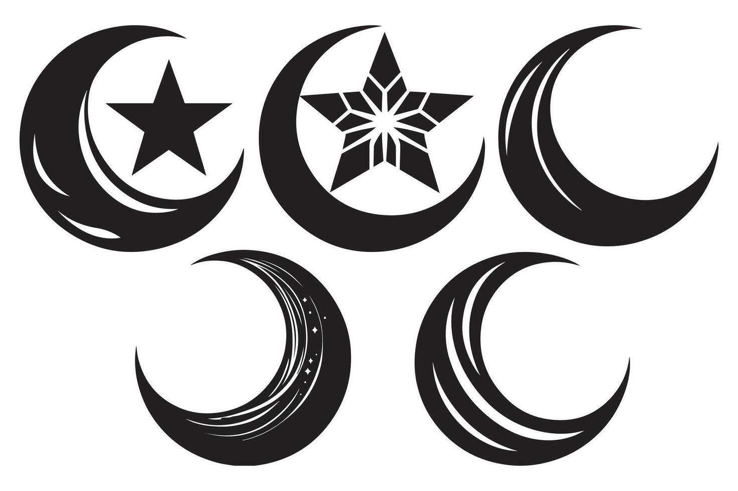 Elegant Silhouette Moon for Digital Art vector