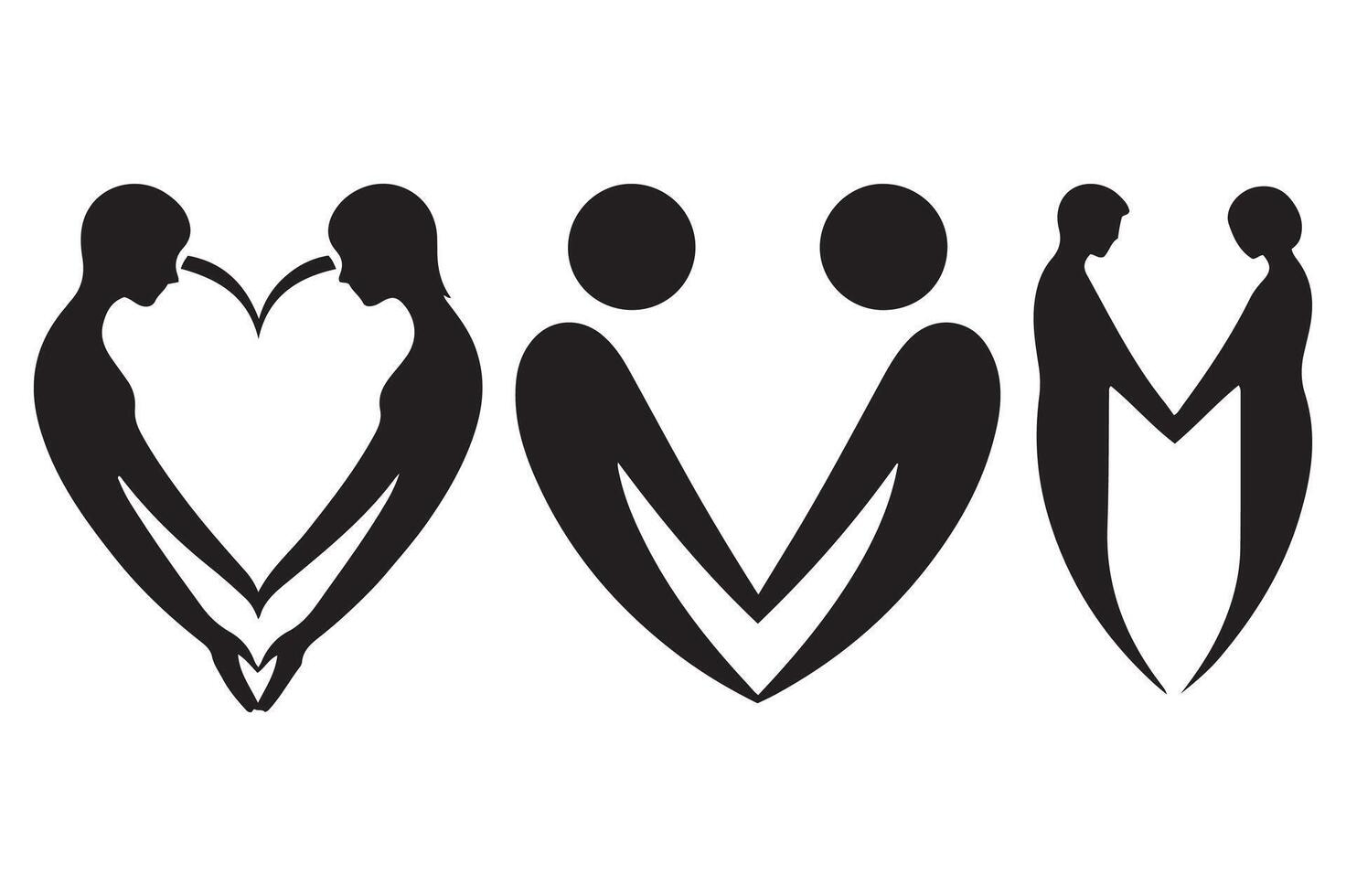Couple Silhouette Forming a Heart Shape Illustration vector