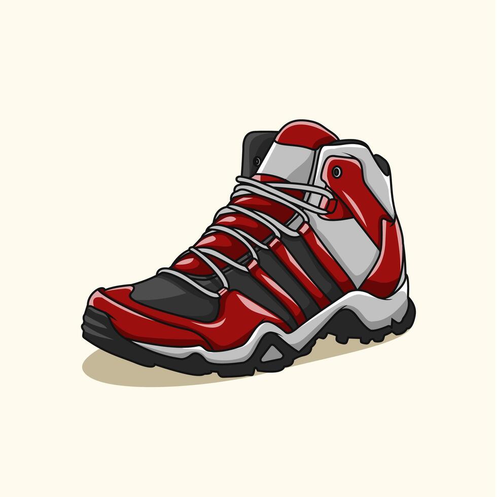 Red sneaker shoes illustration vector