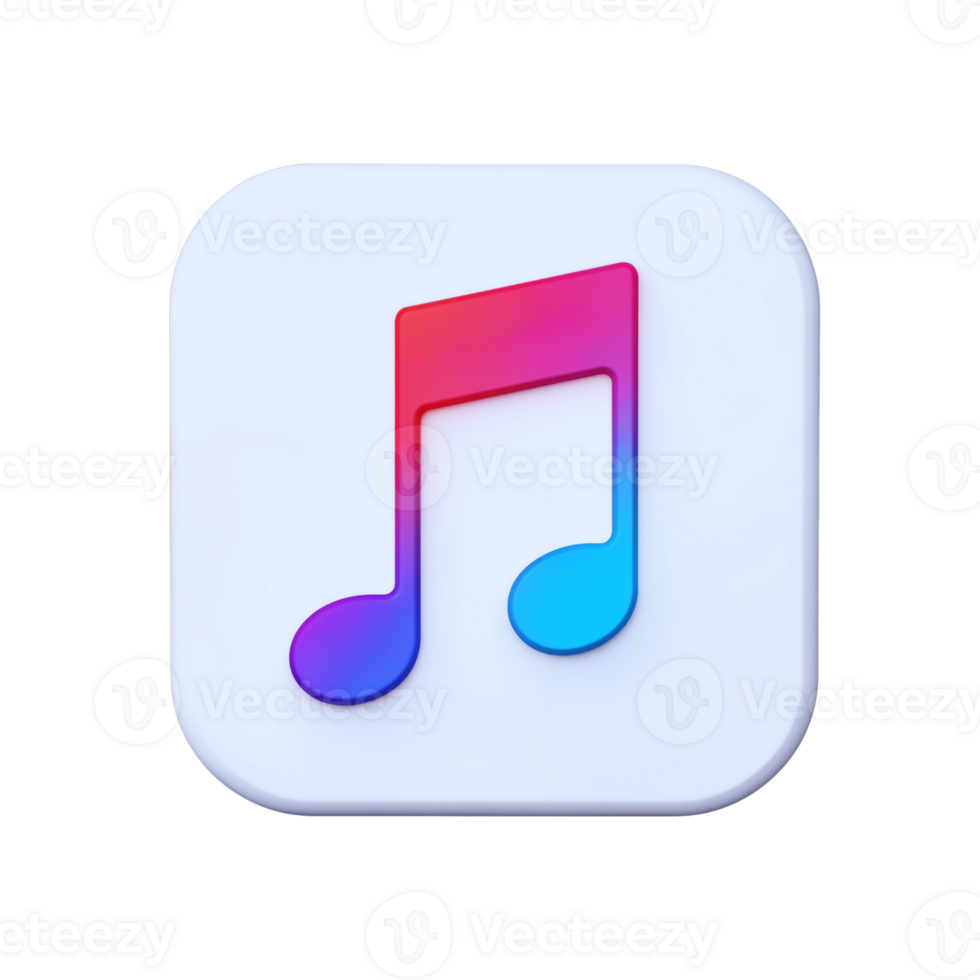 Music note icon design in vibrant colors on a simple background png