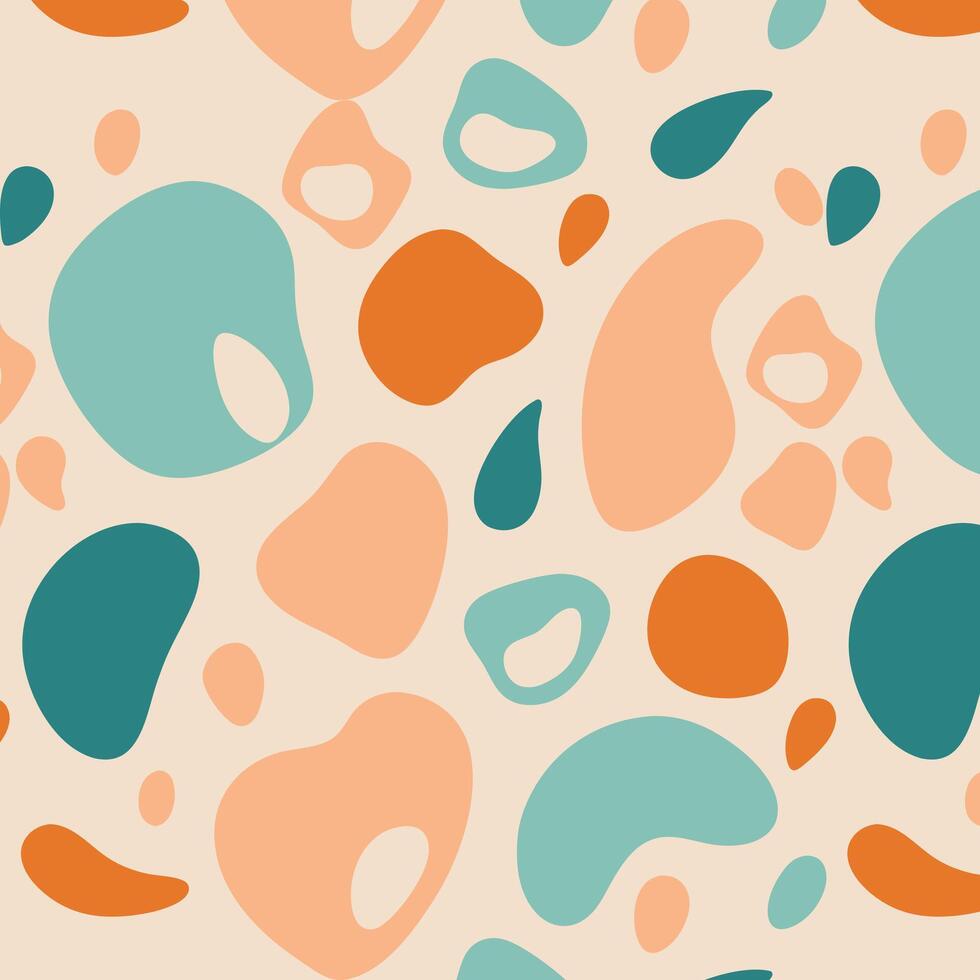 Seamless Abstract Geometric Pattern with Soft Pastel Shapes vector