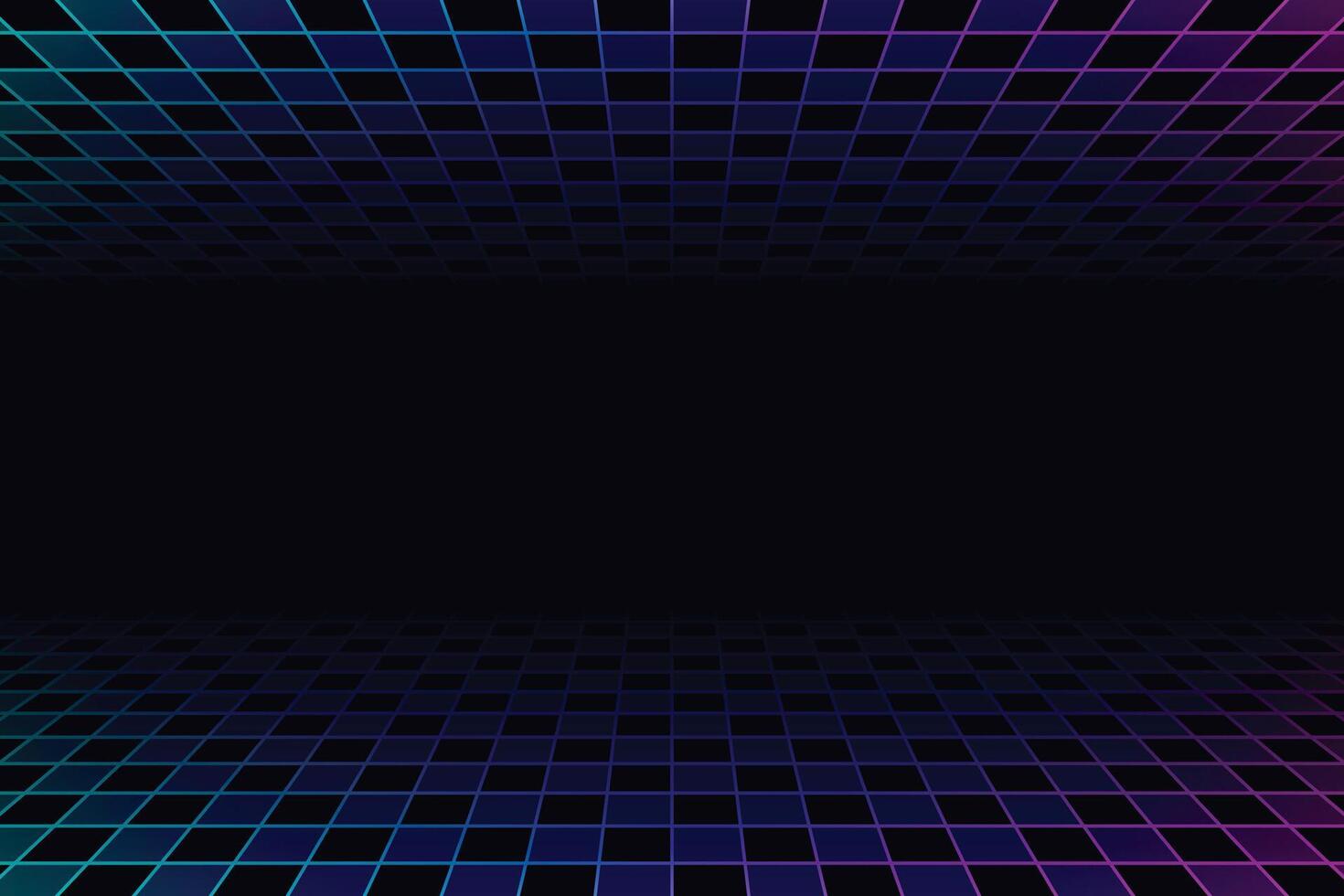 Retro futuristic sci-fi grid landscape background. Abstract digital cyberpunk style vector
