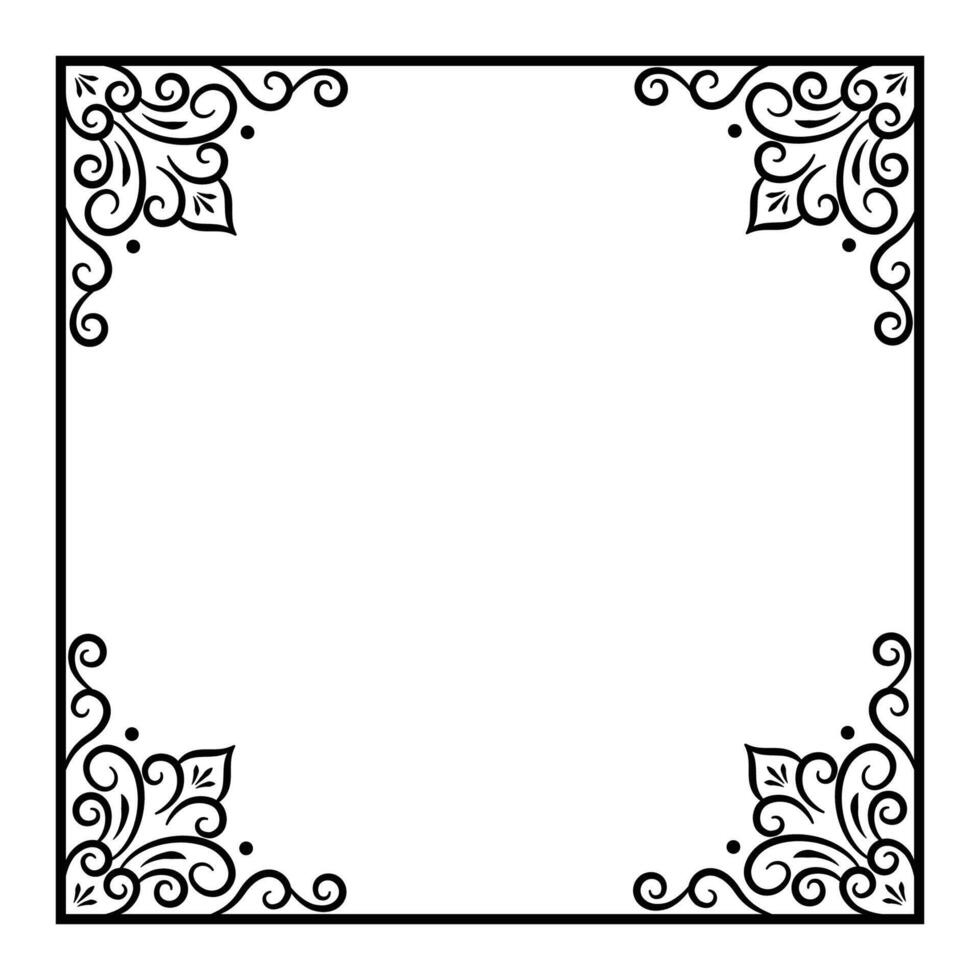 Decorative frame with floral ornament vector