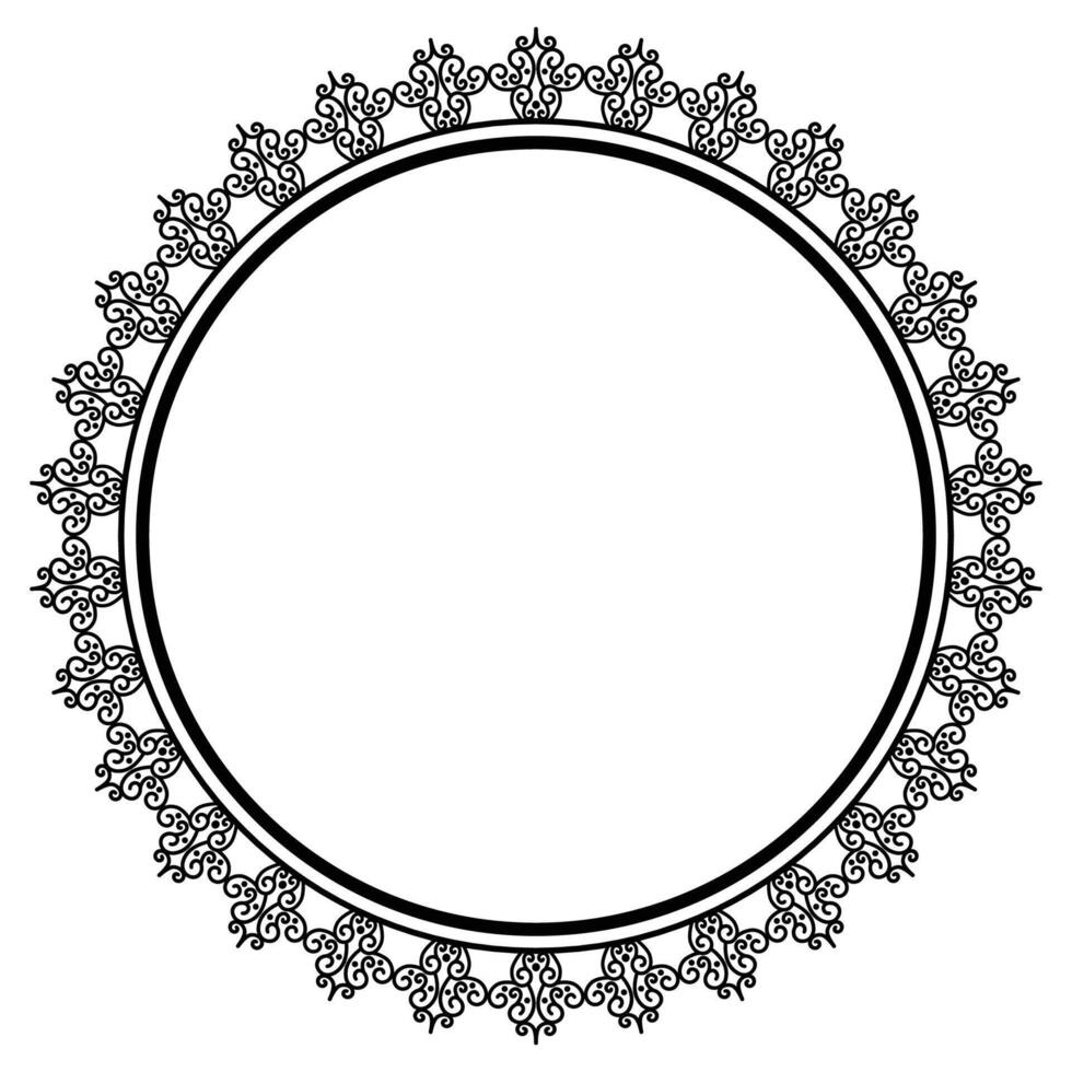 Circle vintage ornament frame vector