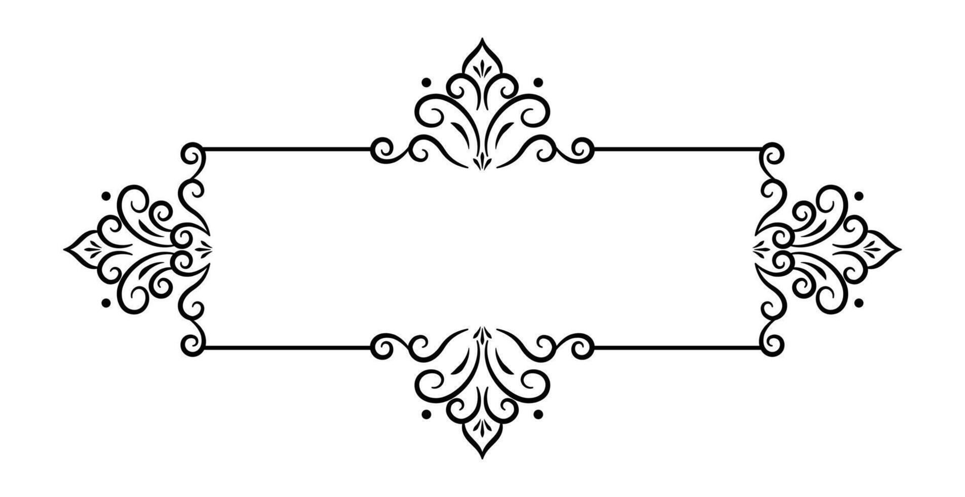 Vintage ornament frame. Decorative title frame border vector