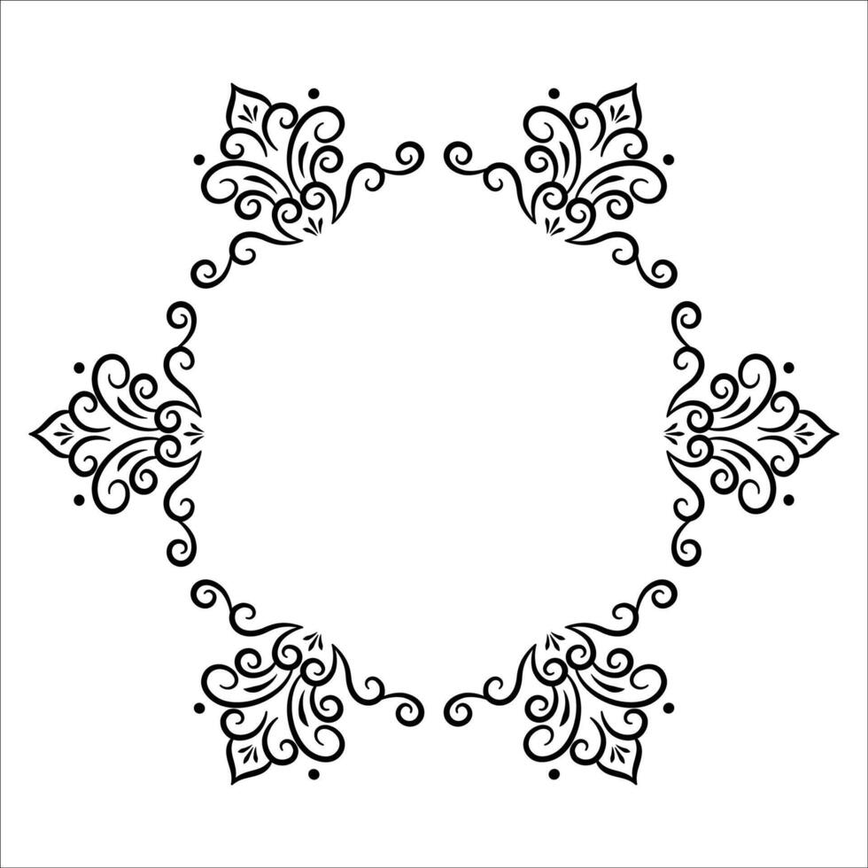 Circle vintage ornament frame. Decorative border frame vector