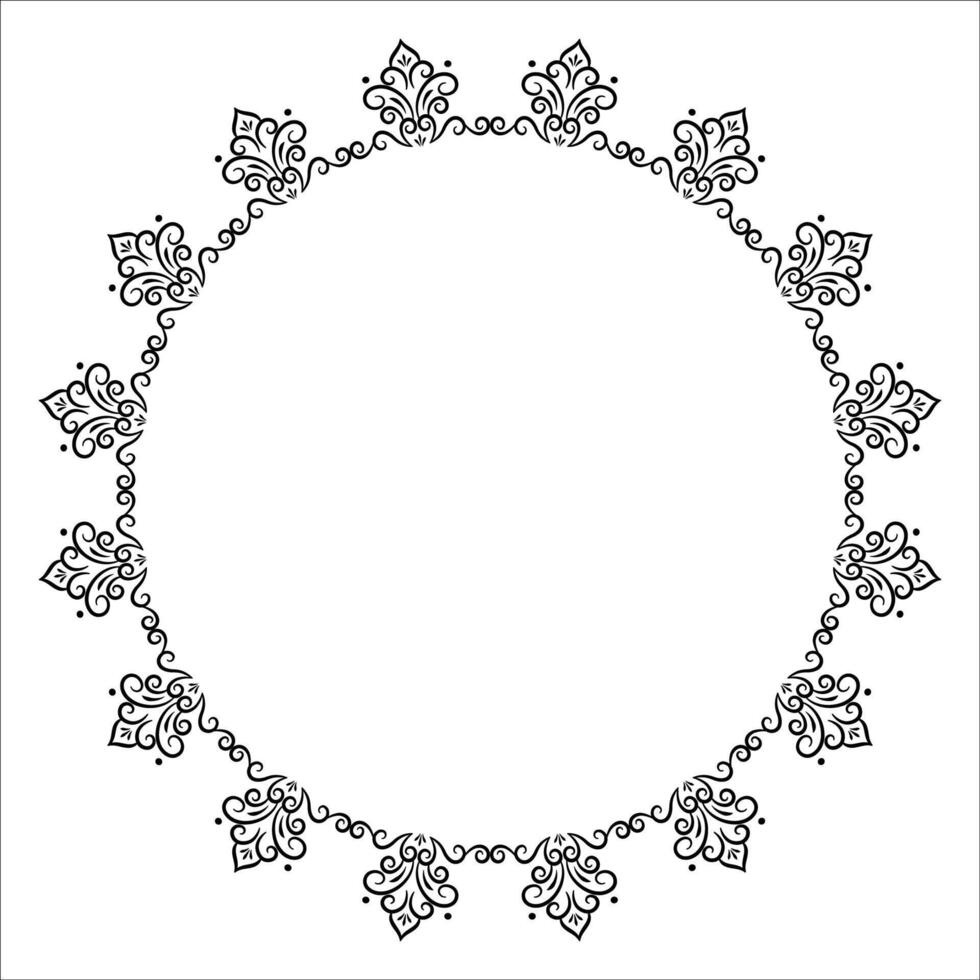 Circle ornament frame. Decorative border frame vector