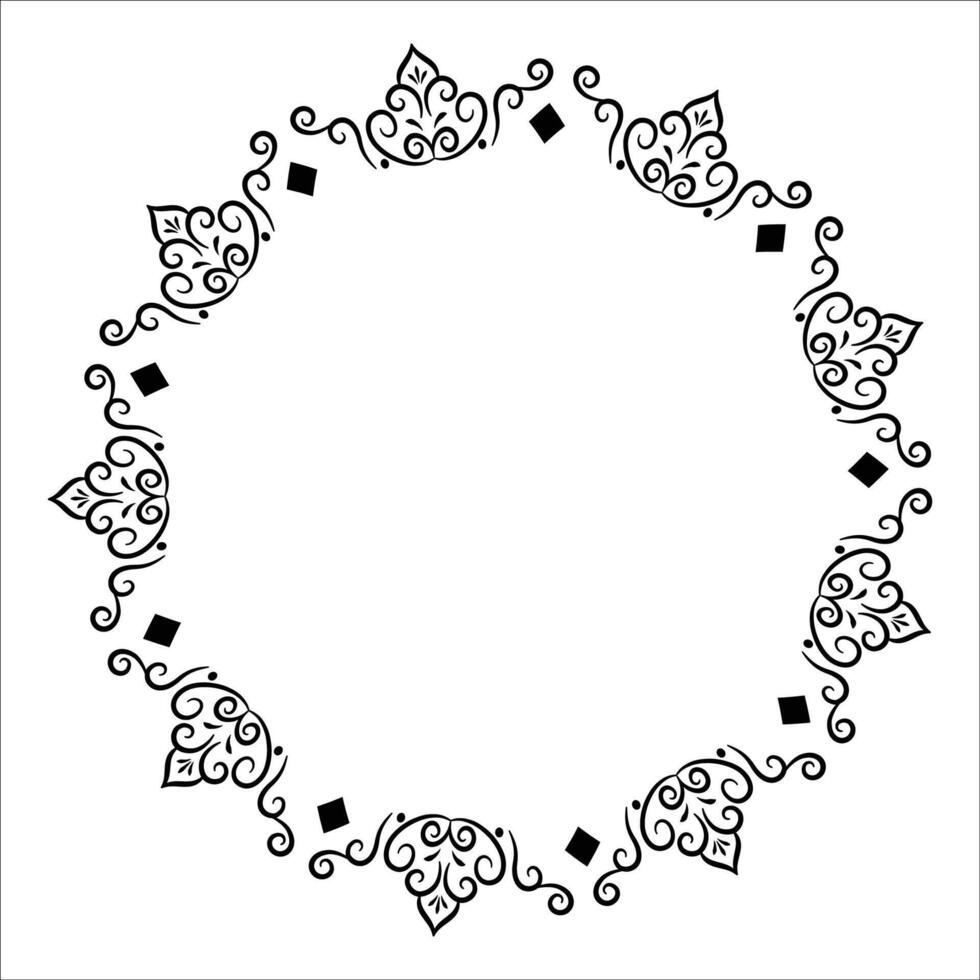 Circle vintage decorative ornament frame vector