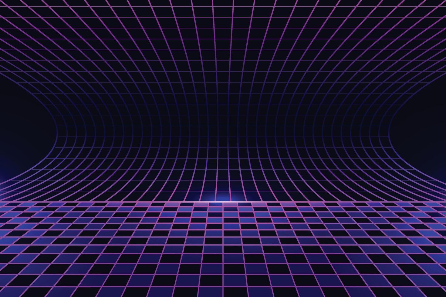 Retro futuristic background landscape. Sci-Fwi background with curve lines vector