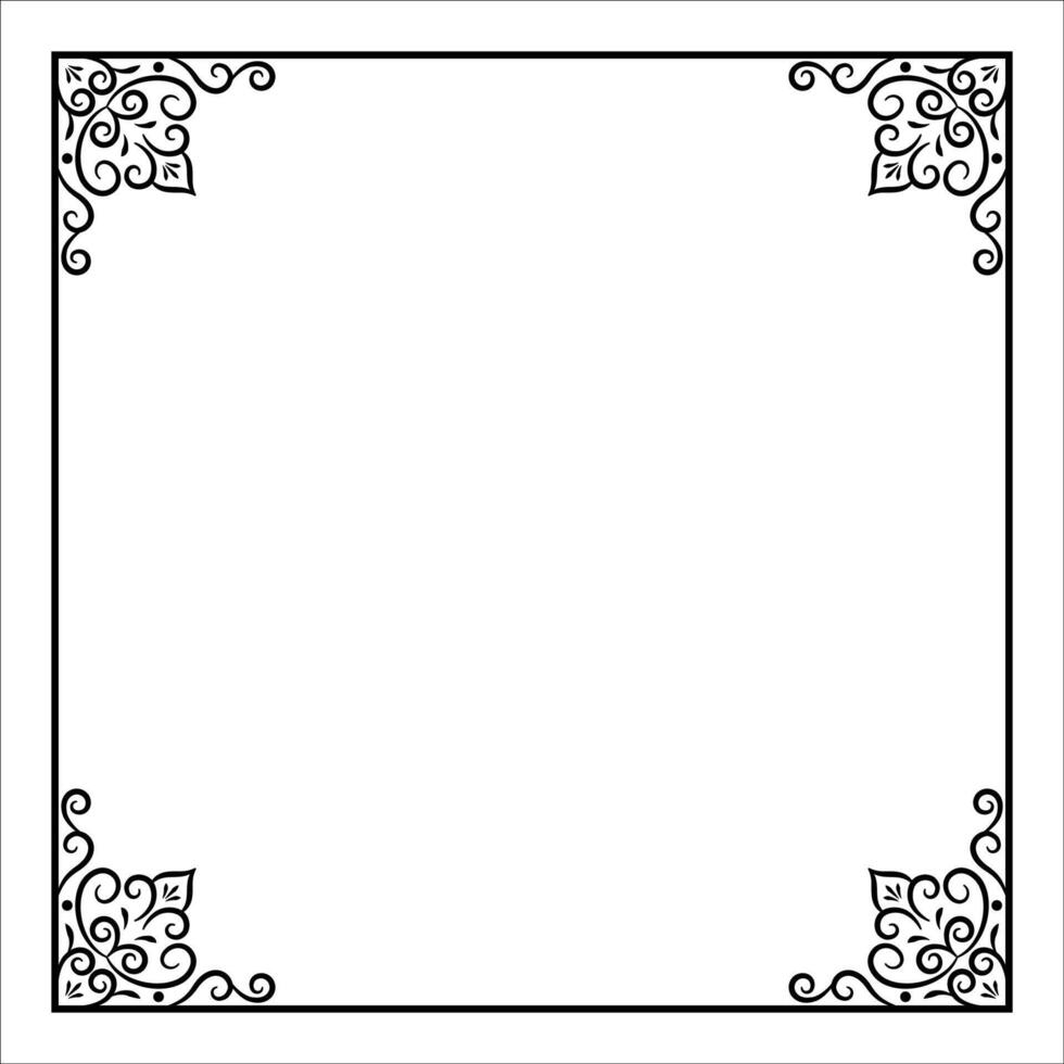 Decorative frame with floral ornament design vector