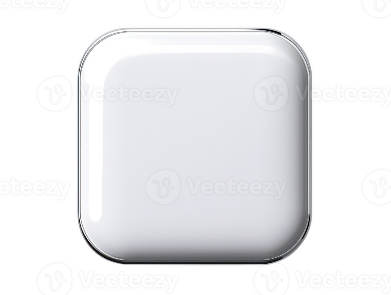 A sleek, glossy white square object with rounded edges, reflecting light elegantly. This minimalist design emphasizes simplicity and modern aesthetics, making it suitable for various settings png