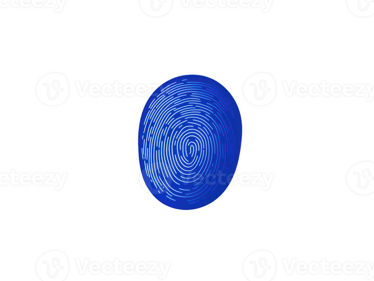 A vibrant blue fingerprint design with swirling lines creates unique and modern visual. This abstract representation symbolizes identity and individuality, evoking sense of creativity and innovation png