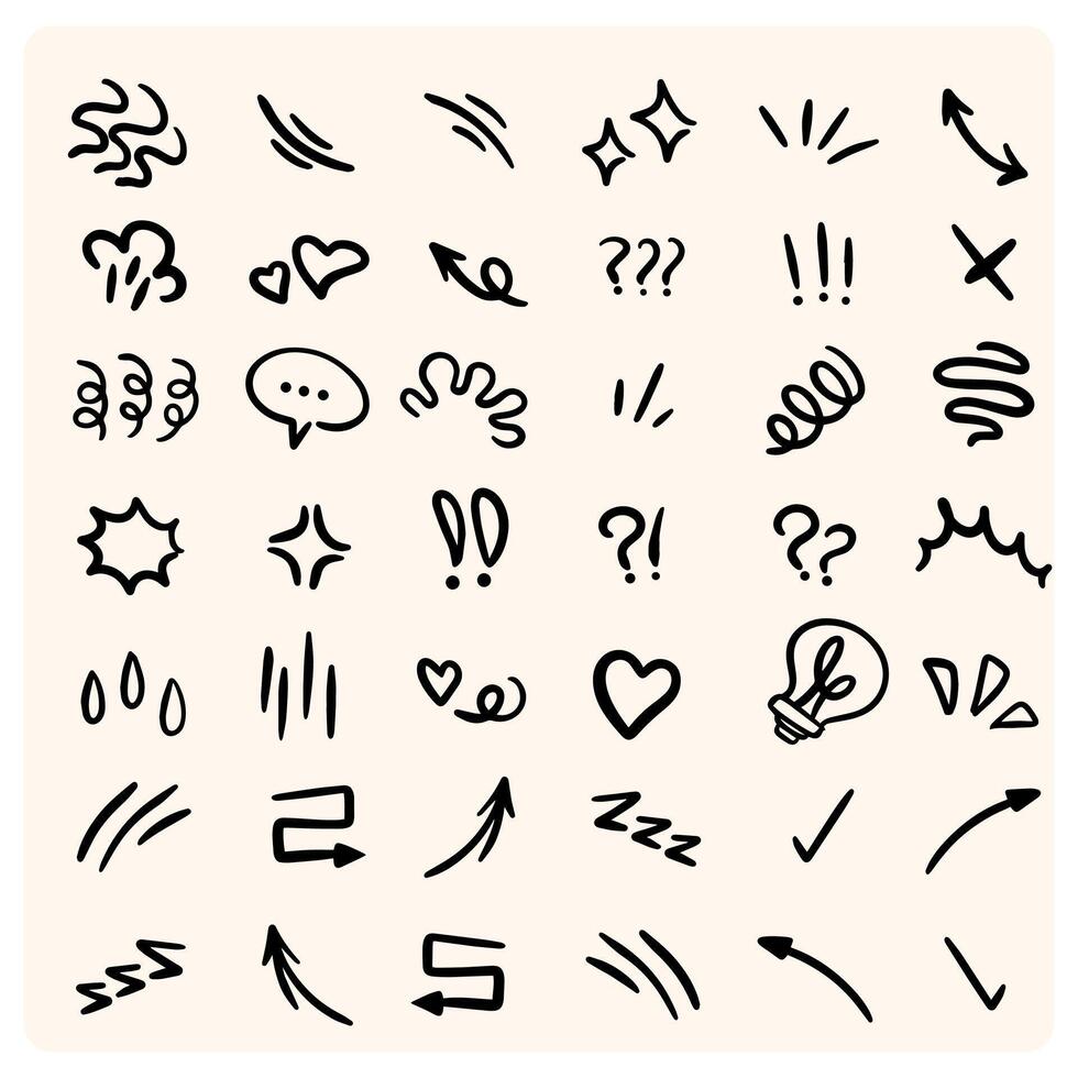 Simple doodle element hand drawing with doodle style drawing vector