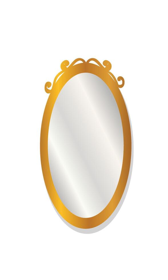 Antique mirror on white background. illustration vector