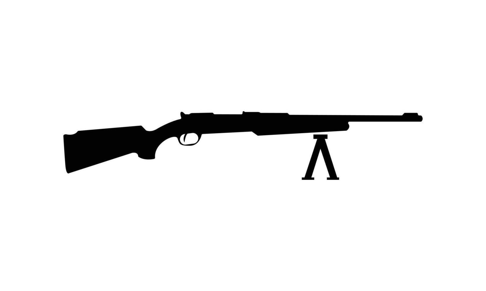 Gun icon isolated. Firearms. Submachine gun black sign illustration. Rifle icon vector