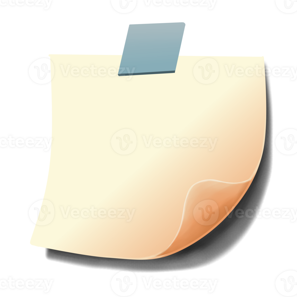 Sticky Note with a Blue Tape png