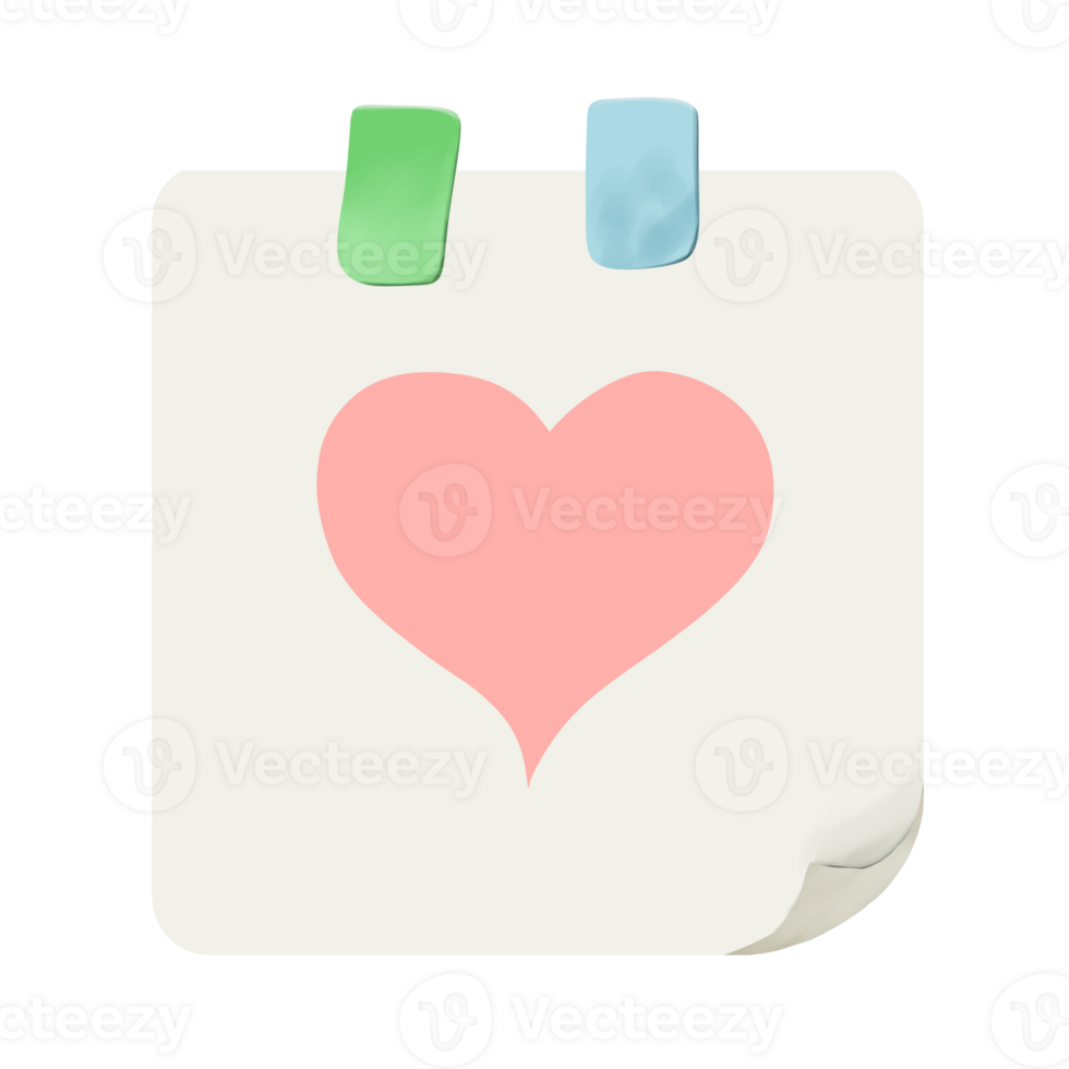 Colorful Heart Sticky Note Graphic png