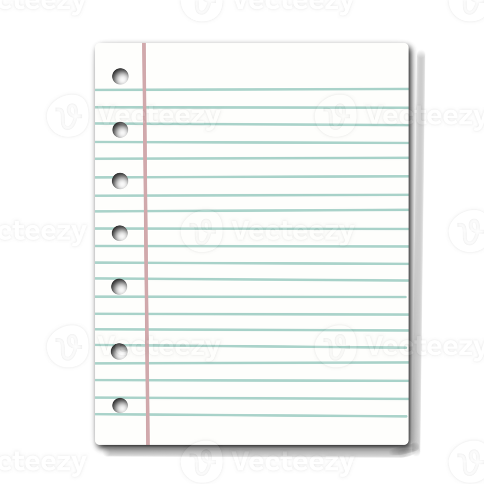 Blank Lined Notebook Paper png