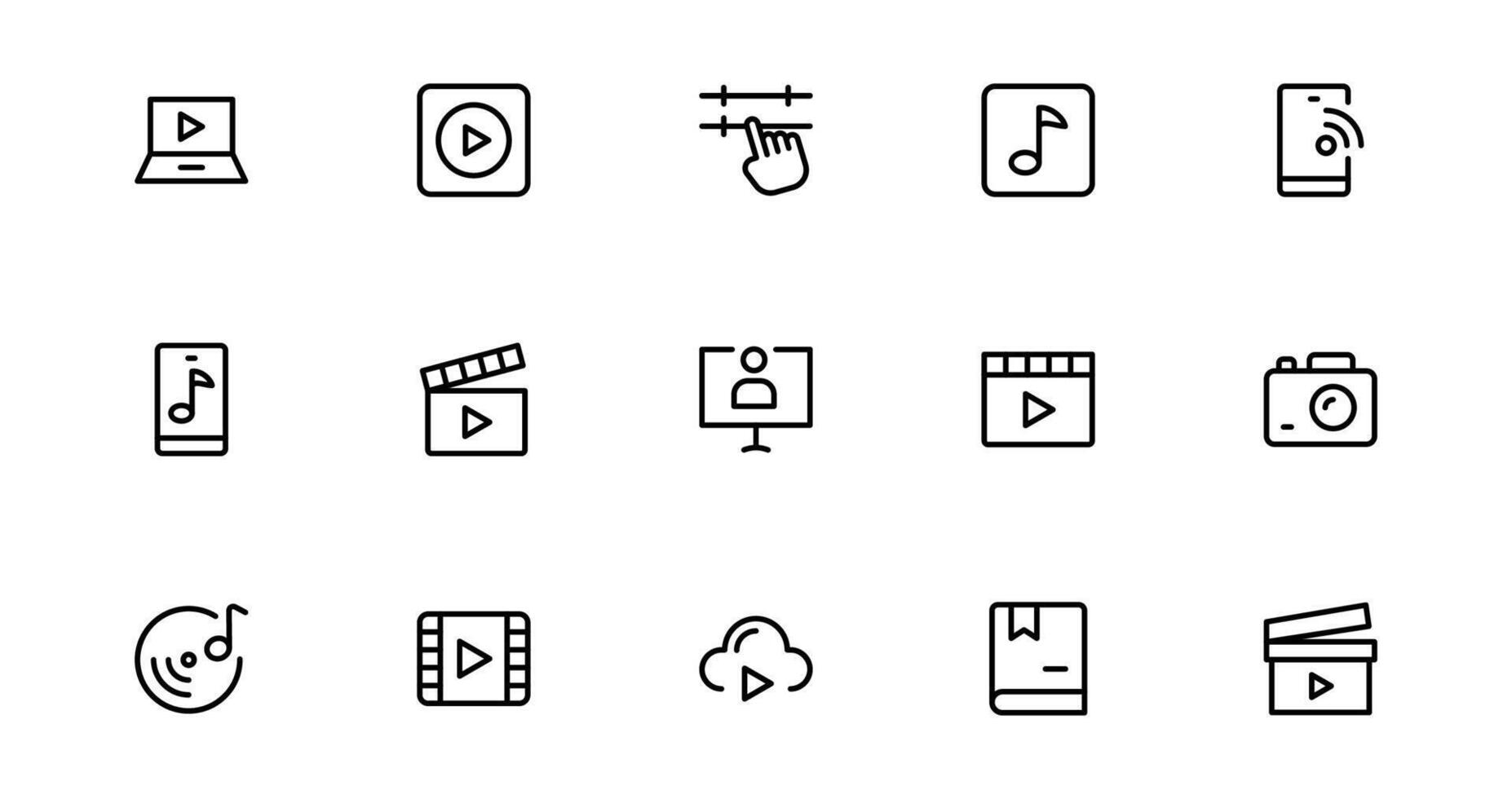 Explore Our Audio Icons Collection for Creative Projects. This Set Features Multimedia, Sound, and Symbols Perfect icon set vector