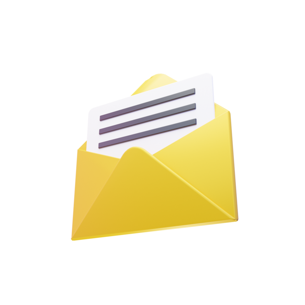 A yellow envelope with a white envelope inside png
