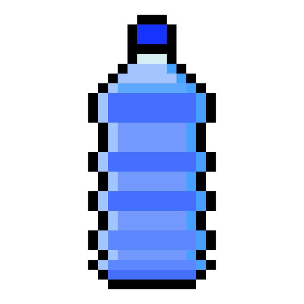 Plastic water bottle in pixel art isolated on white background vector
